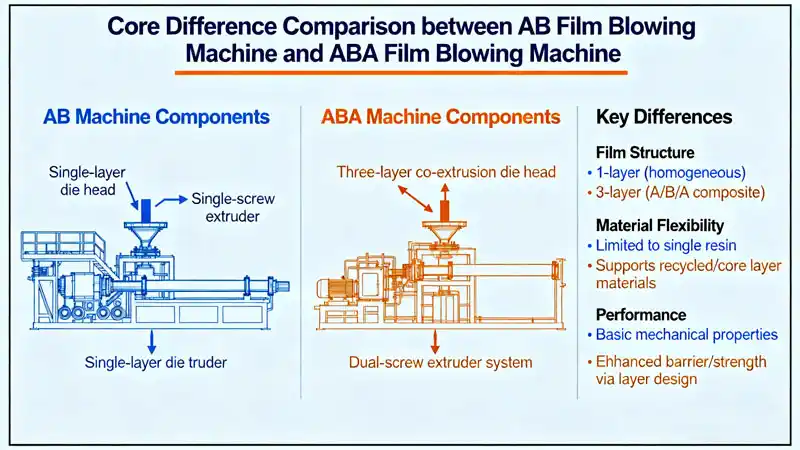 Máquina de soplado de película AB vs. Máquina de soplado de película ABA